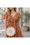 Handmade Round Wicker Women's Bag Bag Natural Rattan Sea Shell Crisscross Straps Bohemian Shoulder Bag Y - 2