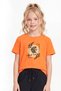 Round Neck Print Detailed Girls' T-Shirt