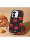 Vivo Y77T/Y78M Compatible Shock-Absorbing Camera Protected Black Silicone Case Cherry Patterned - 2