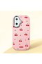 Poco F7 Compatible Shock-Absorbing Camera Protected Pink Silicone Case Cherry Patterned