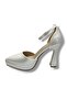 184-26 White Leather Platform Heel Women's Evening Dress Shoes(11cm) - 3