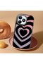 Realme Note 50 Compatible Shock-Absorbing Camera Protected Black Silicone Case Heart Pattern - 2