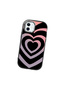iPhone 12 Mini Compatible Shock-Absorbing Camera Protected Black Silicone Case Heart Pattern - 3