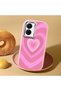 Vivo Y16/Y02S Compatible Shock-Absorbing Camera Protected Pink Silicone Case Heart Pattern - 2