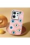 Vivo X200 Fe Compatible Shock-Absorbing Camera Protected Pink Silicone Case Evil Eye Bead - 2