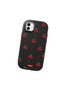Samsung Galaxy M13 5G/A04 Compatible Shock-Absorbing Camera Protected Black Silicone Case Cherry Patterned - 3