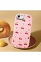 iPhone 7/8/Se 2020 2022 Compatible Shock-Absorbing Camera Protected Pink Silicone Case Cherry Patterned - 3