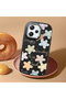 Redmi 12 4G/5G Compatible Black Silicone Case with Shock-Absorbing Camera Protections Floral Print - 3