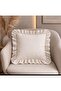 Decorative Fabric with Ruffles for Embroidery Cushion Cover Bohemian Handmade Special Design - Cream/Ecru - 3