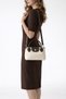 Cream Brown Detailed Vera Model Women's Crossbody Bag and Clutch Bag - 4