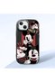 Black Silicone Case with Shock-Absorbing Camera Protections Compatible with iPhone 15 Plus/14 Plus Mickey Patterned