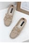 Y-102 Tassel Detail Genuine De Leather Umuşak Bab Ballet Flats Shoes for Women - 4
