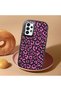 Samsung Galaxy A73 Compatible Shock-Absorbing Camera Protected Black Silicone Case Leopard Printed I - 2