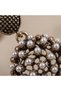 Bronze Authentic Jewelry Tiny Pearl Inlaid Cambered Round Model Vintage Women's Earrings - 6
