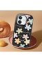 Oppo A3/A3X 4G/5G Compatible Shock-Absorbing Camera Protected Black Silicone Case Floral Print - 2