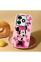 Infinix Smart 8/8 Pro Compatible Shock-Absorbing Camera Protected Pink Silicone Case Mickey Patterned - 2