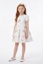 Girl's Flower and Ribbon Patterned Bow Dress and Hair Band Holiday - Birthday - Party Dress - 2