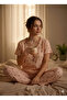 مجموعة بيجامة محبوكة من قطن قطع من Peach منقوش Soft Touch Summer Pointelle - 2