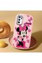 Oppo A55 4g Compatible Shock-Absorbing Camera Protected Pink Silicone Case Mickey Patterned - 2