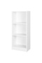 VASAGLE 3 Compartment Wooden Bookcase with Adjustable Shelves, White Storage Organizer