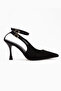 Jamie Black Snake Patterned Ankle Length Buckled Women's Heeled Shoes - 2