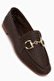 Rian Genuine Leather Coffee Buckled Women Ballet Flats
