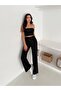 Women's Loose-Leg Stone-Embellished Modal Fabric Wide-Leg Model Sweatpants - 5
