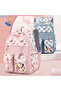 Korean Model Cute Teddy Bear Detailed Multi-Functional Pocketed 3-Piece School Set (3 Lunch Boxes, Bag Pencil Cases) - 4