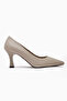 Clarry Genuine Leather Beige Women Heeled Shoes - 2