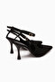 Jamie Black Snake Patterned Ankle Length Buckled Women's Heeled Shoes - 5