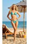 Women's Ethnic Pattern Green Halter Neck B Tie-Detail Triangle Bikini Set Hzl25S-Lc5005 - 2