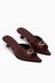 Dania Bordo Buckled Short Heeled Women's Shoes Slipper - 4