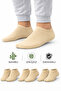 Men's Cream Bamboo Seamless Sneaker Socks Durable 3 Pairs Anti-Sweat Daily Use