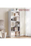 VASAGLE 5 Tier Wooden Bookcase with Adjustable Shelves, White Storage Organizer - 3