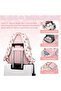 Korean Model Cute Teddy Bear Detailed Multi-Functional Pocketed 3-Piece School Set (3 Lunch Boxes, Bag Pencil Cases) - 5