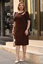 Plus Size Stylish Dress with Glittery Threaded Collar Details - 3