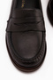 Fosia Genuine Leather Black Penny Loafers Women's Shoes - 7