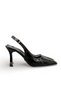 Women's Patent Leather Gold Toe Trim Detailed Stiletto - 3