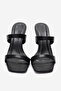 Women's Bandage Stiletto Heel U t Slipper Real D Leather Zy 4140 Black - 5