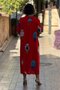 Pomegranate Color Fish Shirt Dress - 3