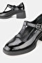 Women's Black Patent Leather Genuine Natural Leather Leather -41 Size Ankle Strap Shoes - 4