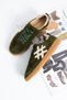 Shen Women's Lace-Up Shoes Genuine Leather Sneakers Khaki Suede - 4