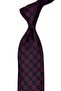 Black - Claret Red Polka Dot Pattern Classic Tie with Handkerchief Kk13617