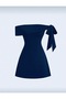 Dora - Off the Shoulder Tie-Detail A-Line Mini Dress