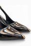 Women's Patent Leather Gold Toe Trim Detailed Stiletto - 4