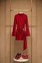 Buckle Detail Belted Mock Neck Mini Women’s Dress - 3