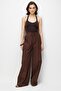 4788 Women's Wide Cut Elastic Parachute Pants Palazzo Pants Brown - 2