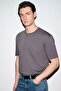Men's Anthracite Crew Neck Modal Basic T-Shirt - 2