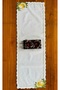 6-Person Lemon Embroidered White Linen Presentation Set - 19-Piece Dinner Set of Table Runner - 4
