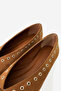 Women's Lace Detail Suede Ballet Flats Kona - 8